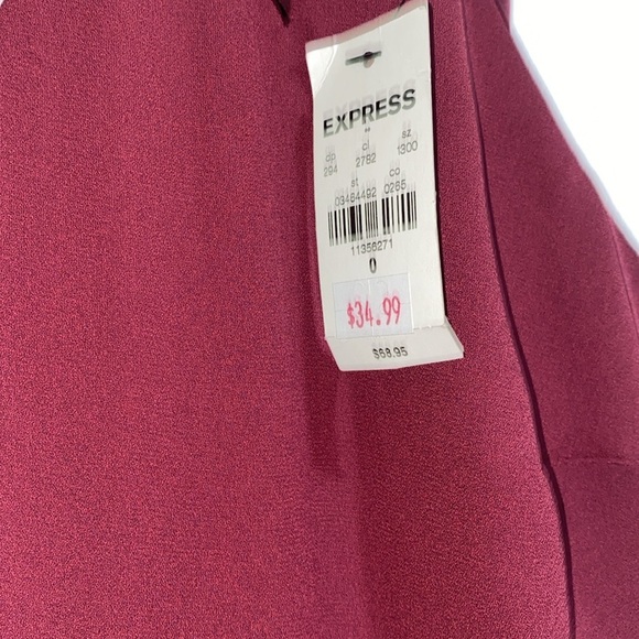 Express burgundy dress size 0 new with tags - Picture 5 of 12
